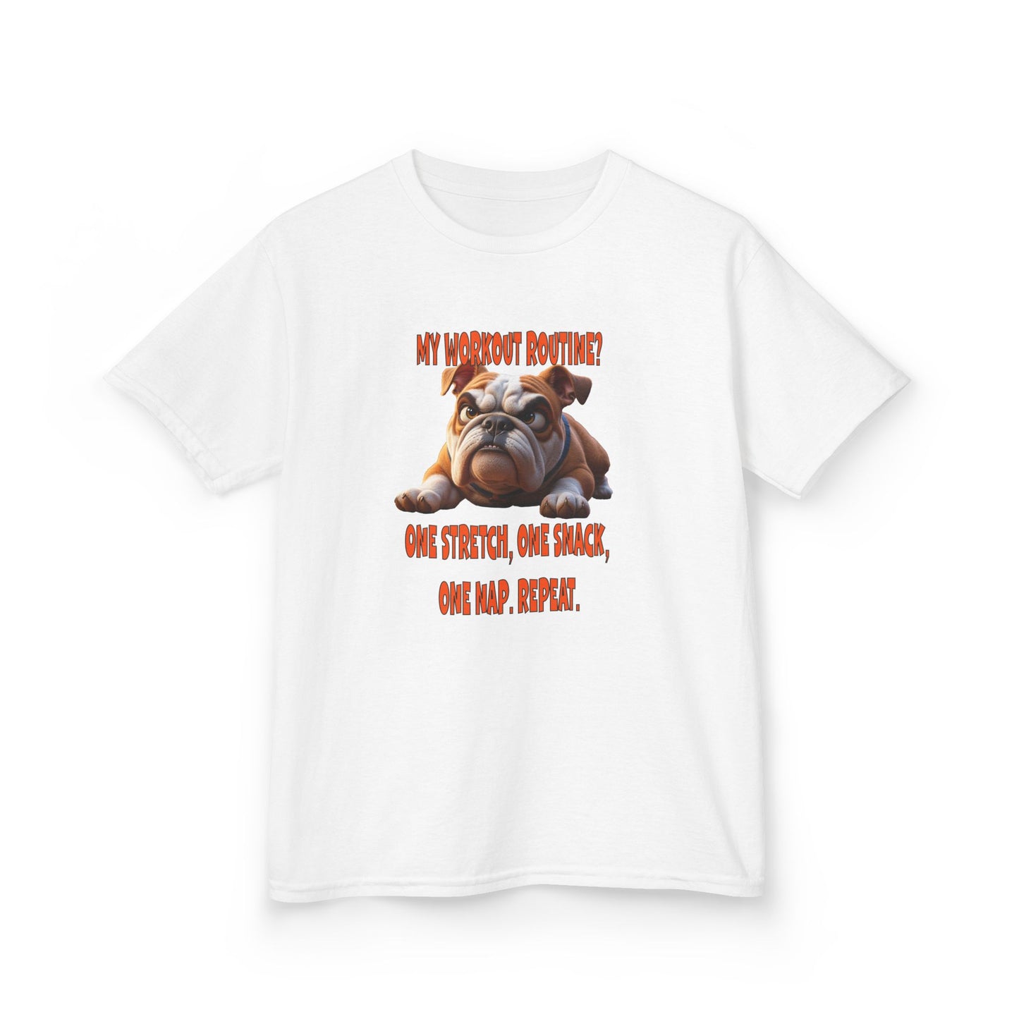 My Workout Routine! Kids funny Bulldog tee.