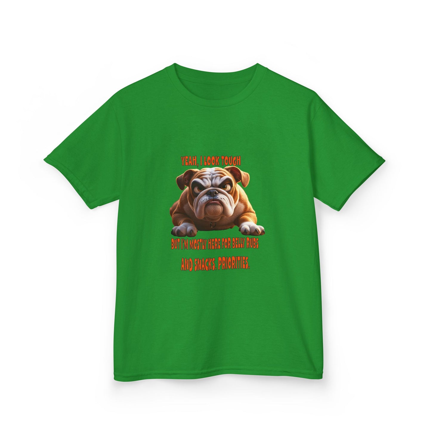 Funny Kids Bulldog Tee - "I look tough"