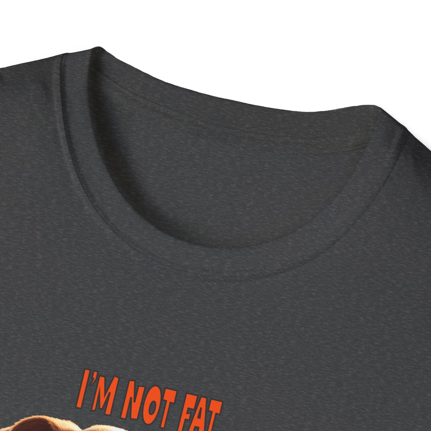 Funny Grumpy Bulldog T-Shirt - Perfect Gift for Dog Lovers - "I'M not fat, I'm fluffily challenged!"