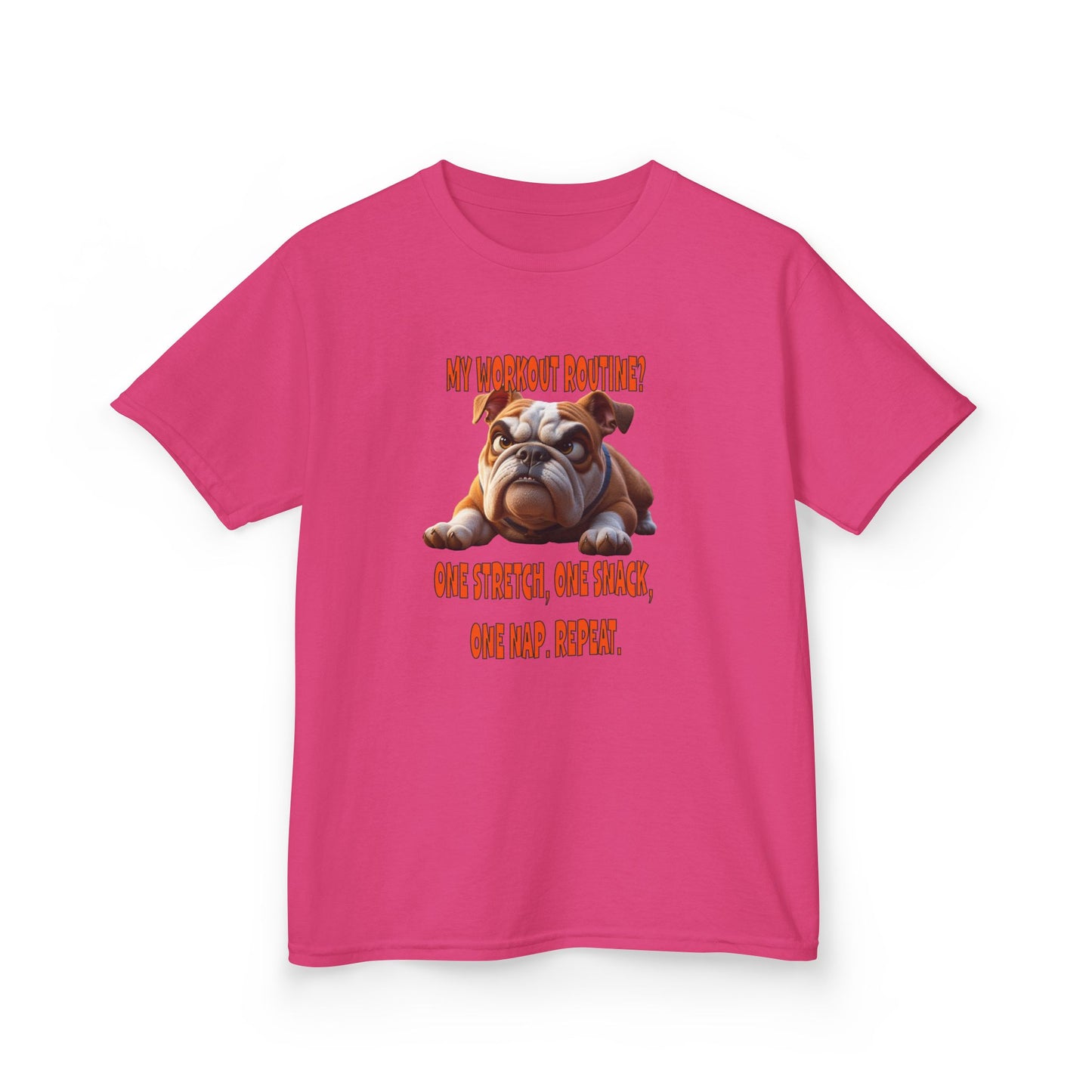 My Workout Routine! Kids funny Bulldog tee.