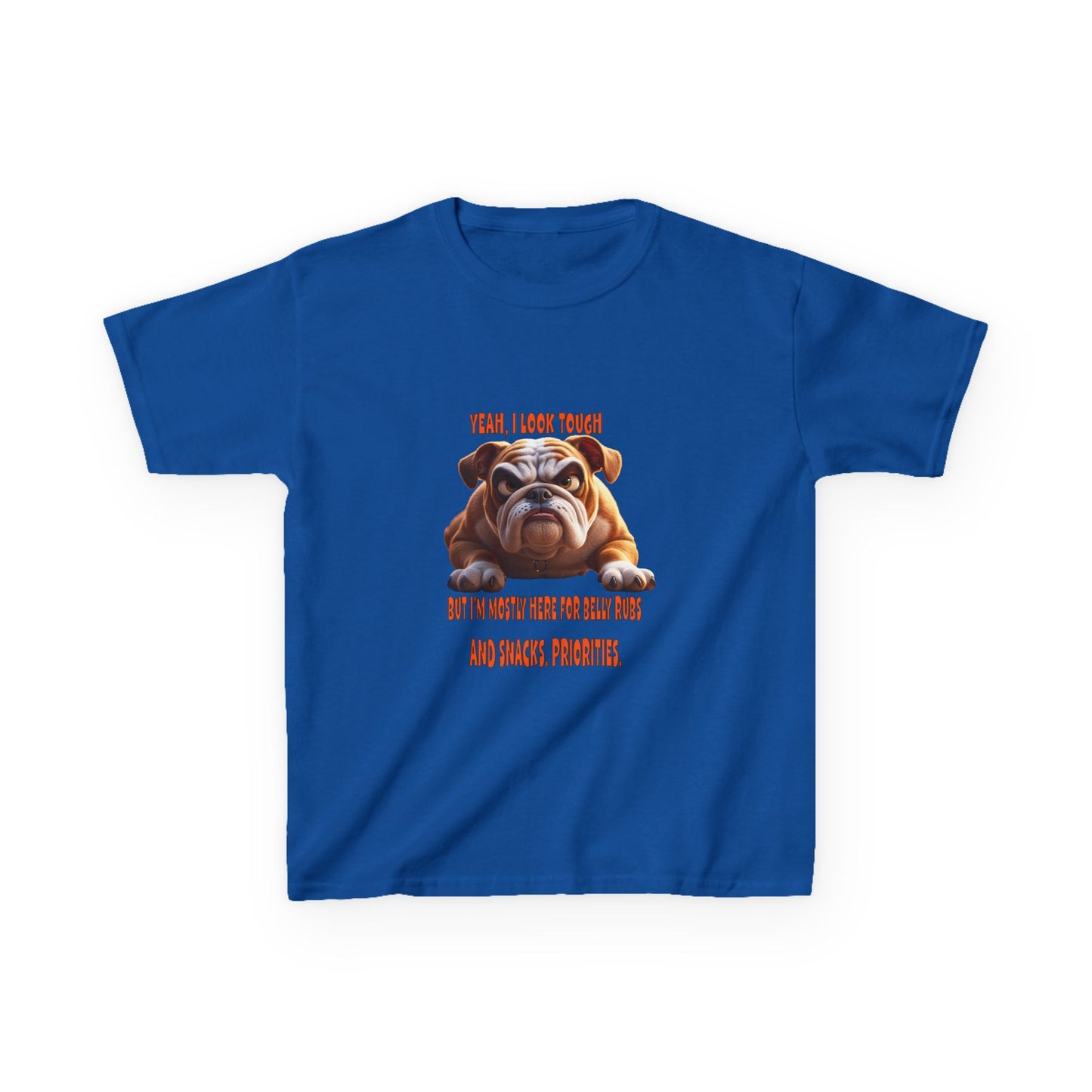 Funny Kids Bulldog Tee - "I look tough"