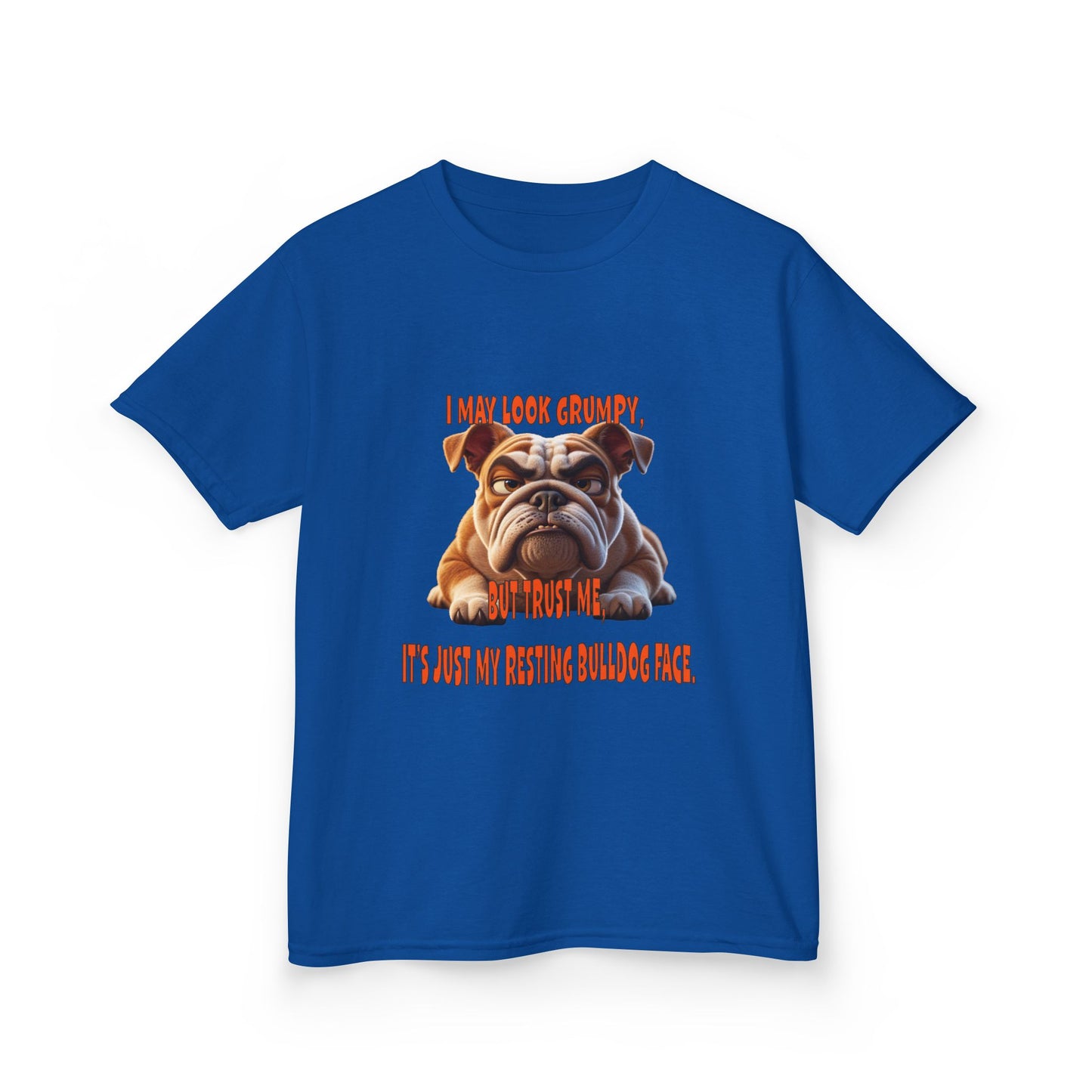 Funny Kids Bulldog Tee - "I May Look Grumpy, Just My Resting Face"