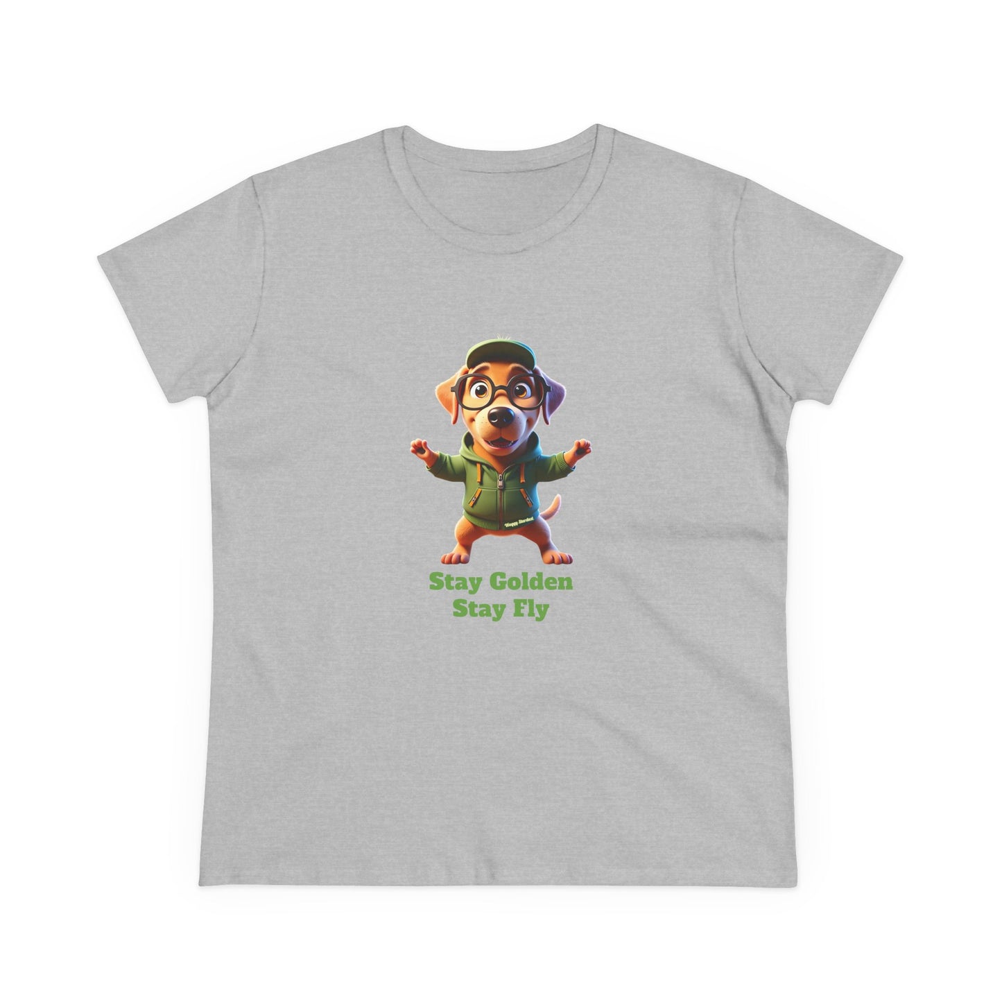 Waggy Stardust Golden Retreiver Stay Golden Stay Fly Casual Women's Shirt, Gift for Dog and Animal Lovers, Fun Everyday Wear, Cute Summer Top, Animal Lover Tee, Unique Fashion