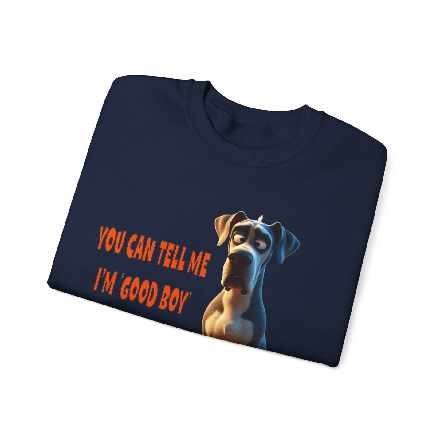 Great Danes with Tude! Lap Dog! - Dogs with Tude Collection - White - Unisex Crewneck Sweatshirt