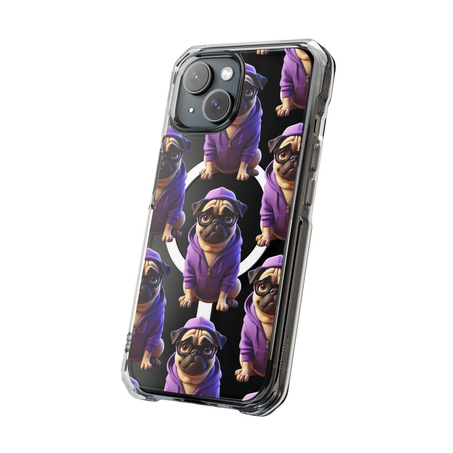 Magnetic Pug iPhone Case, Cute Puggy Smalls Clear Case, Pug Dog Lover Gift, Pet Themed Phone Accessory, Unique Phone Cover