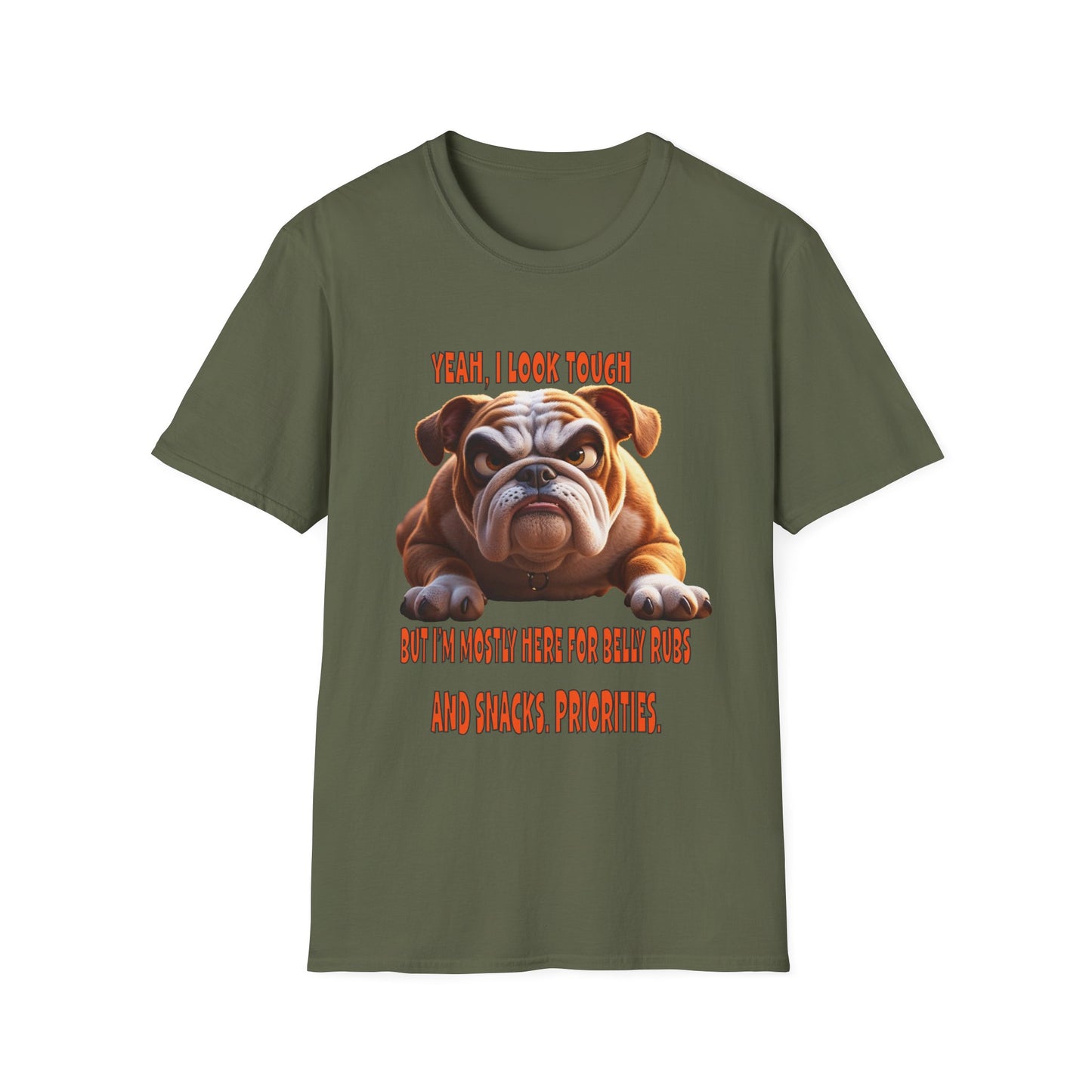 Funny Grumpy Bulldog T-Shirt - Perfect Gift for Dog Lovers - "I look Tough"