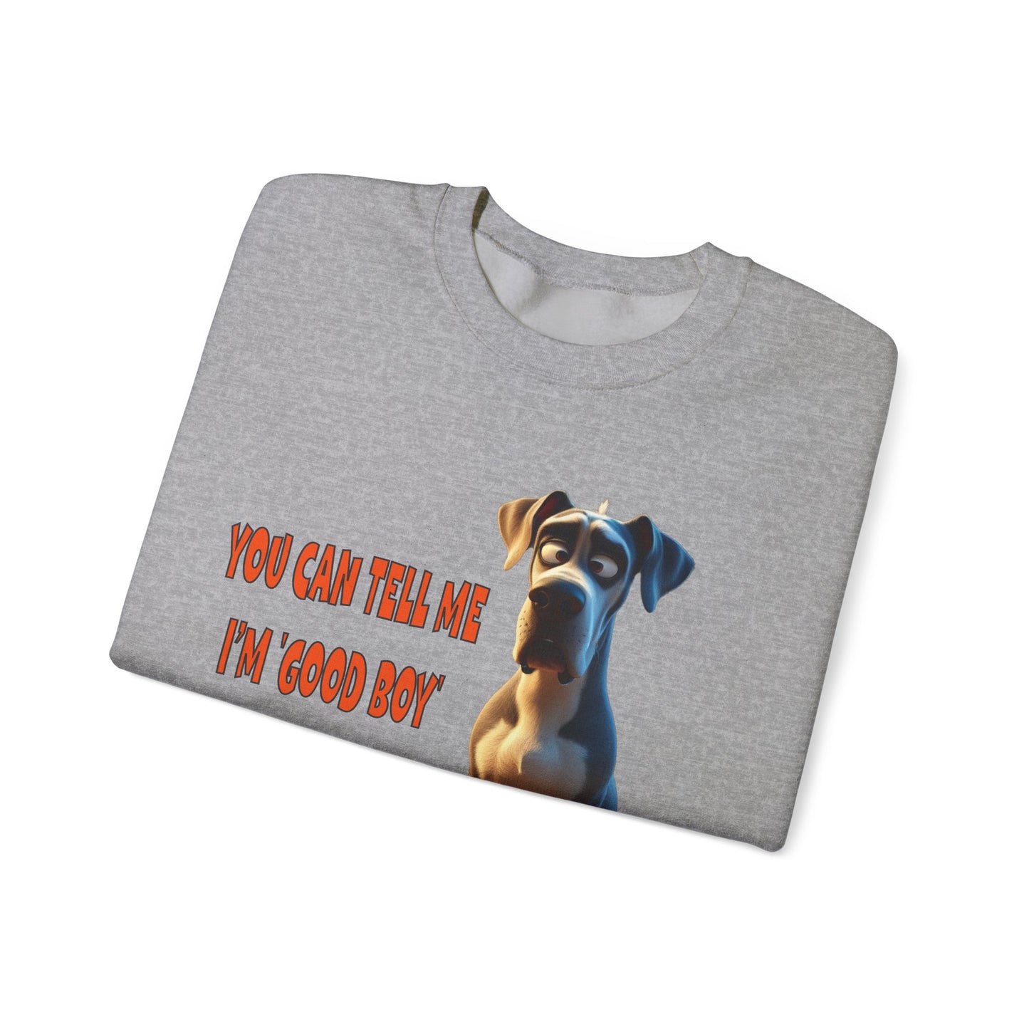 Great Danes with Tude! Lap Dog! - Dogs with Tude Collection - White - Unisex Crewneck Sweatshirt
