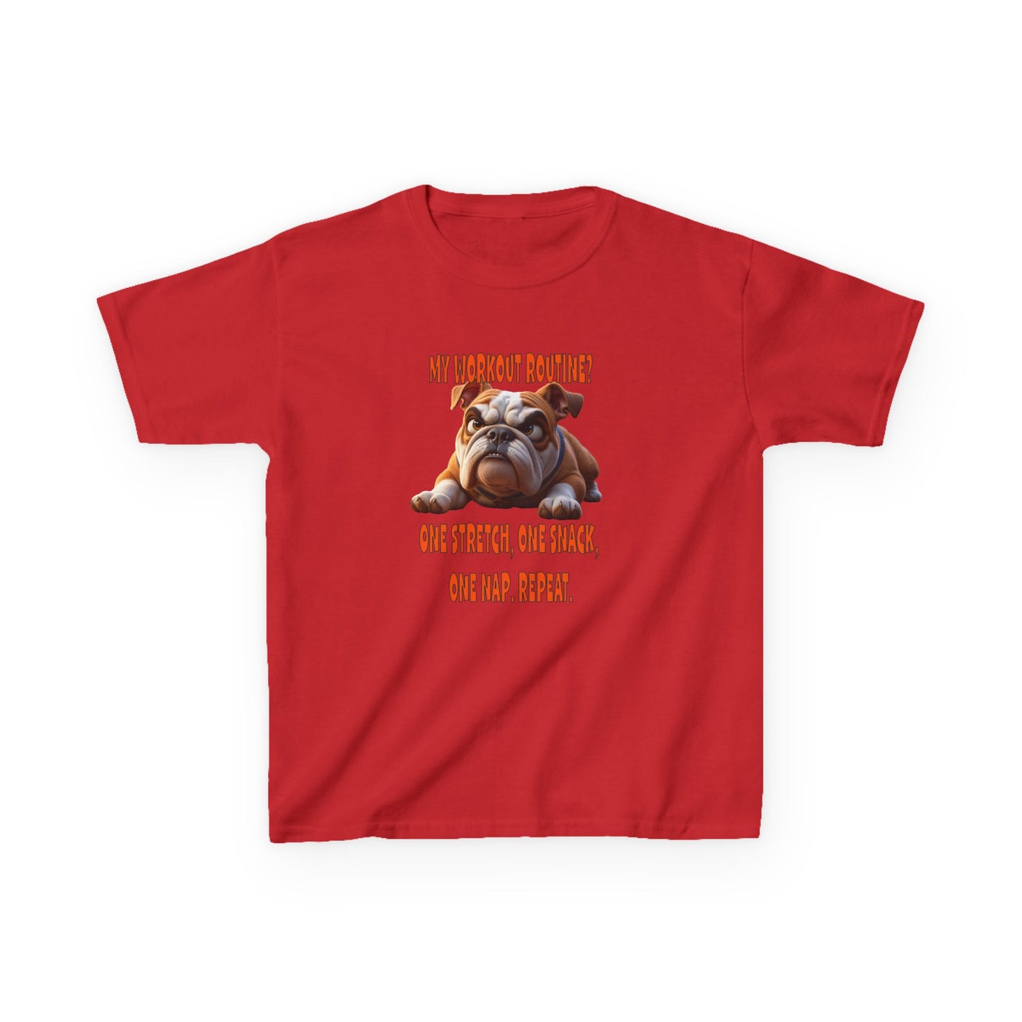 My Workout Routine! Kids funny Bulldog tee.