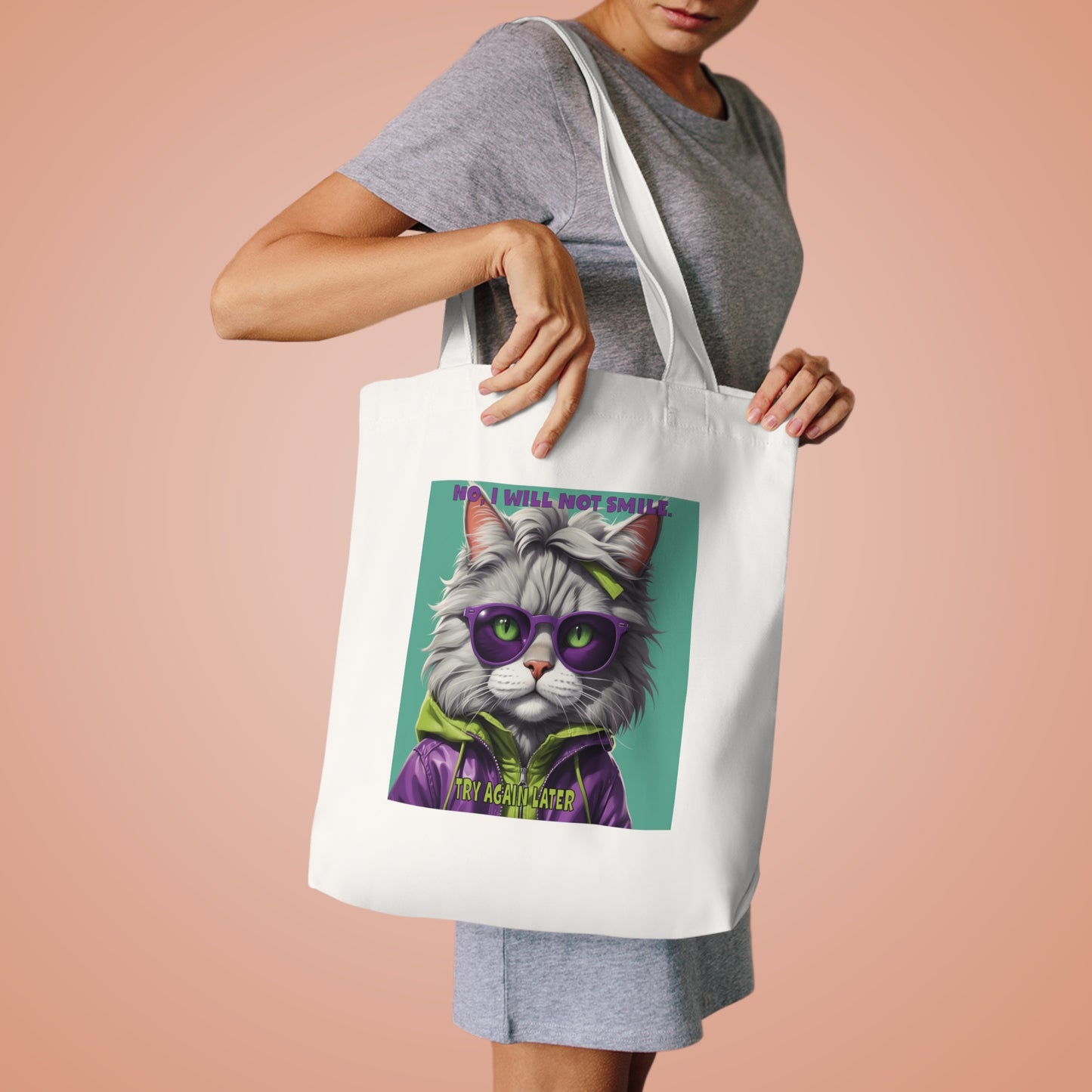 Cool Cats with Tude! No I will Not Smile! Tote Bag