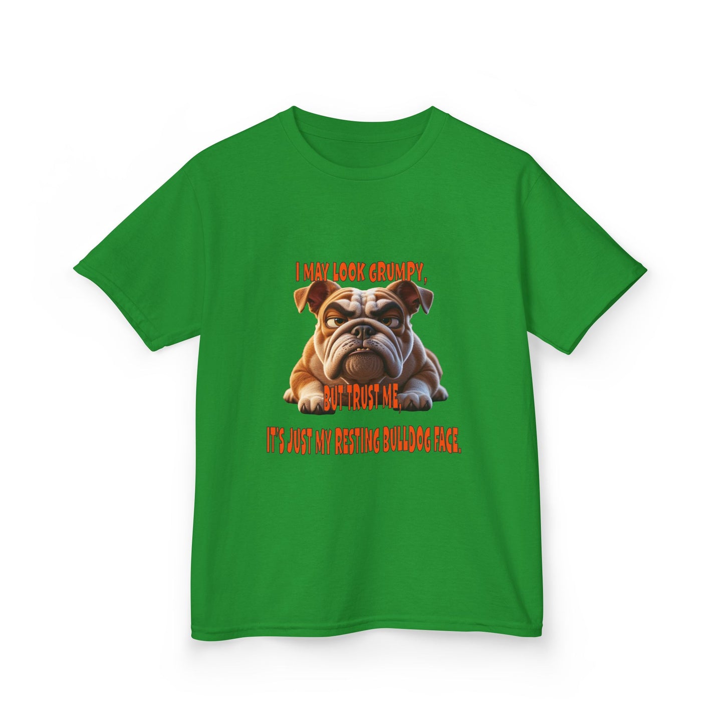 Funny Kids Bulldog Tee - "I May Look Grumpy, Just My Resting Face"