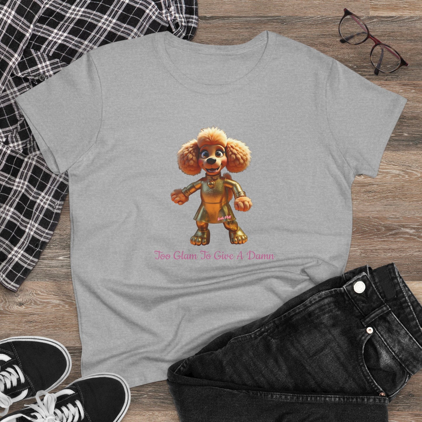 Sasha Fluff Cute Dog Tee, Casual Women's Shirt, Gift for Dog and Animal Lovers, Fun Everyday Wear, Cute Summer Top, Animal Lover Tee, Unique Fashion