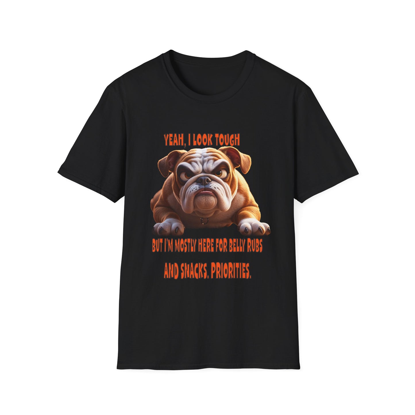 Funny Grumpy Bulldog T-Shirt - Perfect Gift for Dog Lovers - "I look Tough"