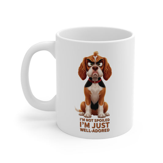 Mug Cocker Spaniel with 'Tude I'm Not Spoiled White Ceramic 11oz