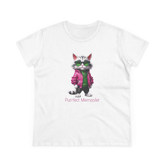 Meowtrix Cool Cat Tee, Casual Women's Shirt, Gift for Cat and Animal Lovers, Fun Everyday Wear, Cute Summer Top, Animal Lover Tee, Unique Fashion