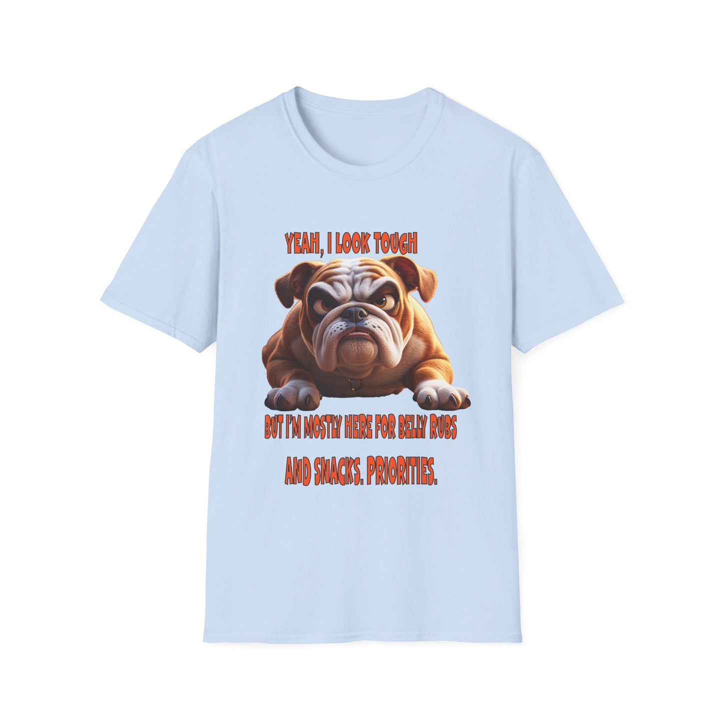 Funny Grumpy Bulldog T-Shirt - Perfect Gift for Dog Lovers - "I look Tough"