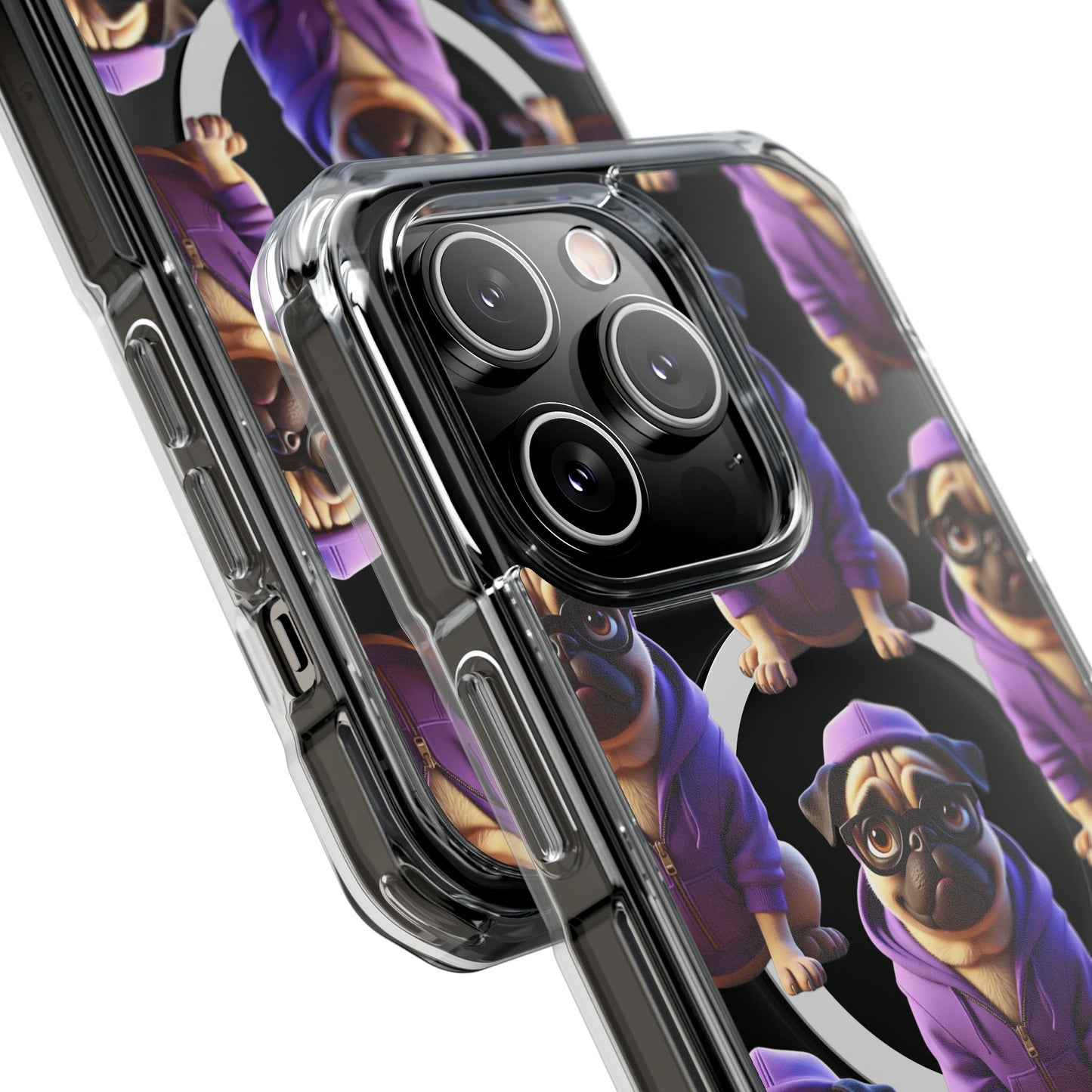 Magnetic Pug iPhone Case, Cute Puggy Smalls Clear Case, Pug Dog Lover Gift, Pet Themed Phone Accessory, Unique Phone Cover