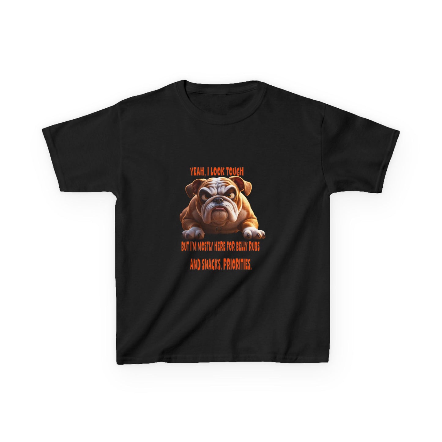 Funny Kids Bulldog Tee - "I look tough"