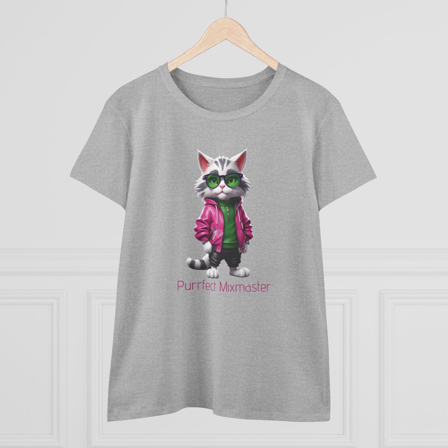 Meowtrix Cool Cat Tee, Casual Women's Shirt, Gift for Cat and Animal Lovers, Fun Everyday Wear, Cute Summer Top, Animal Lover Tee, Unique Fashion