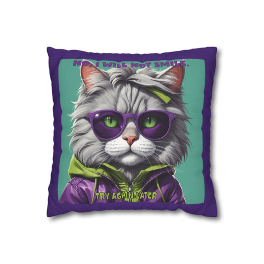 Square Pillowcase Cool Cats with Tude Design - "I was cool before it was cool"