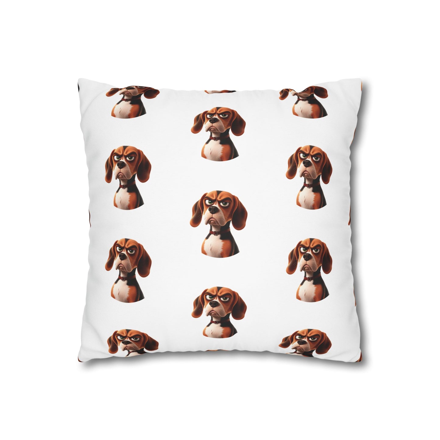 Square Pillowcase Beagles with Tude Design - "You need personal space!"