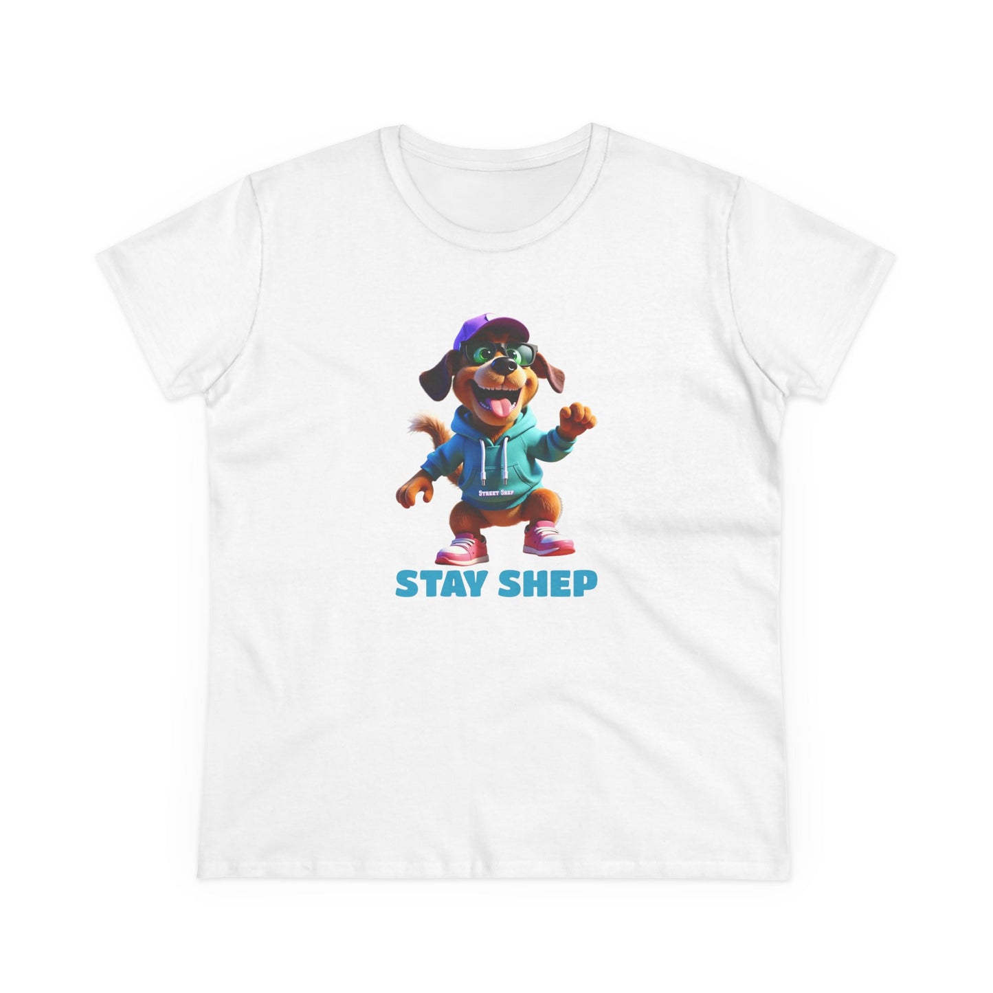Street Shep Dog Tee, Casual Women's Shirt, Gift for Dog and Animal Lovers, Fun Everyday Wear, Cute Summer Top, Animal Lover Tee, Unique Fashion