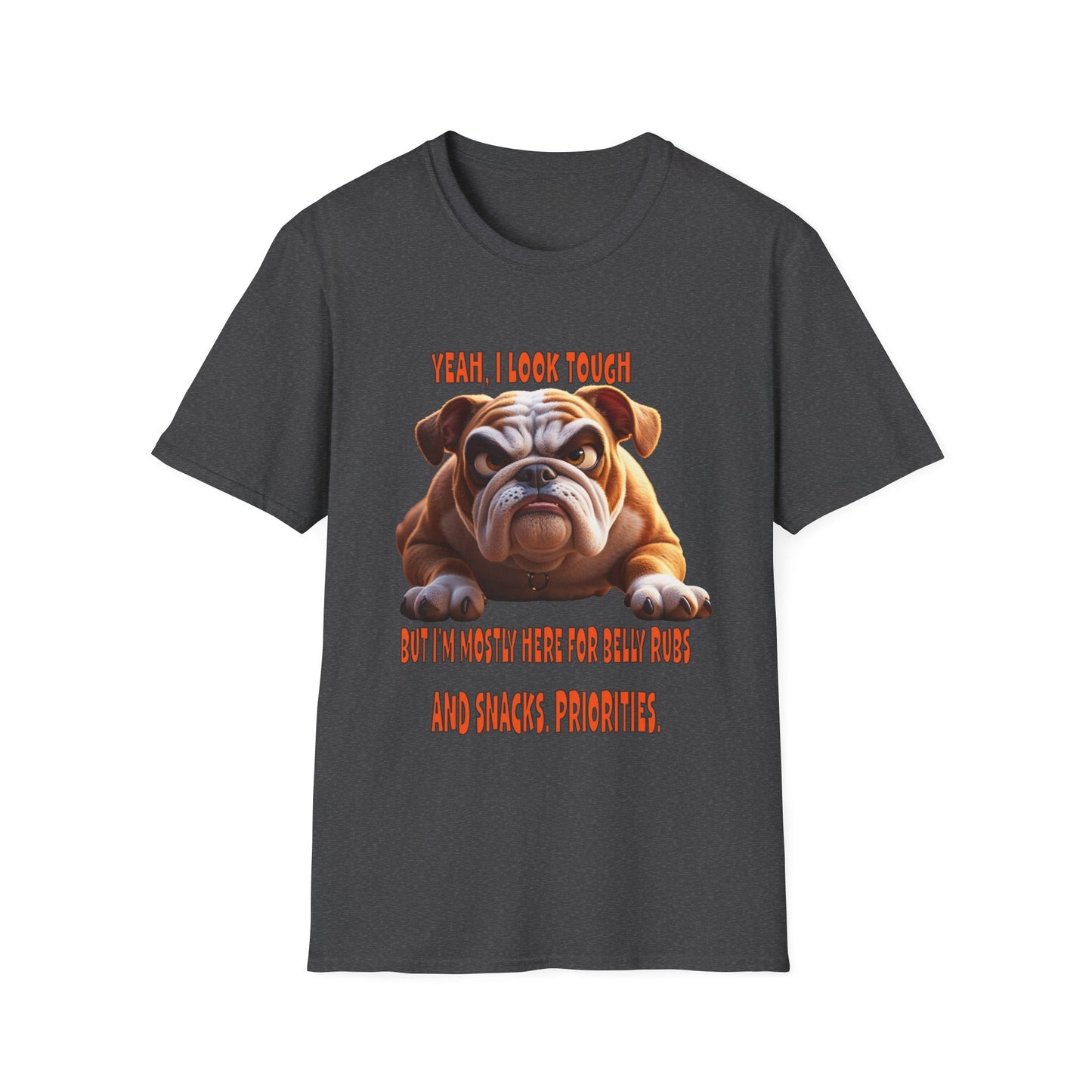 Funny Grumpy Bulldog T-Shirt - Perfect Gift for Dog Lovers - "I look Tough"