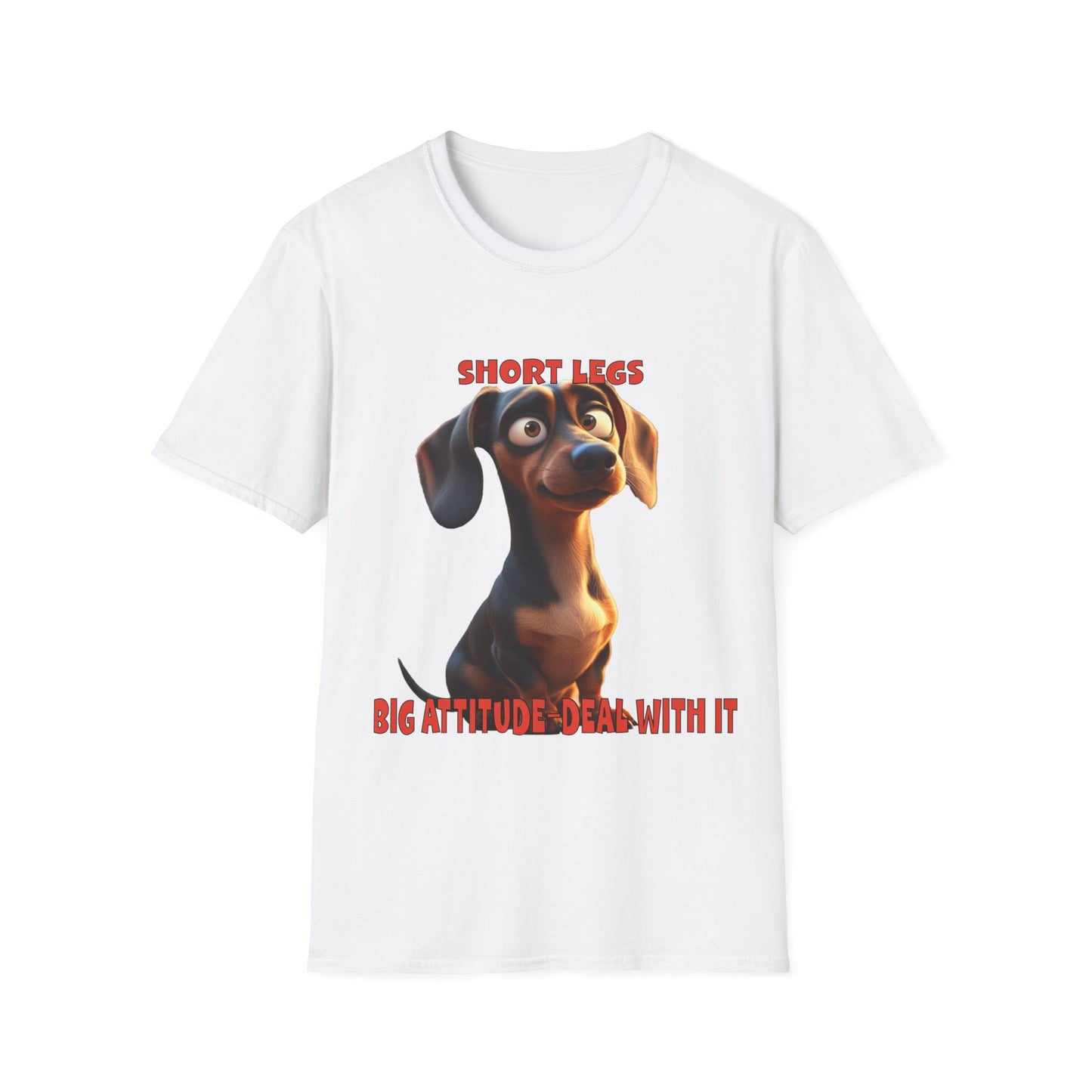 Dachshunds with TUDE! Dogs with TUDE! - SHORT LEGS! - Premium Unisex Crewneck T-shirt