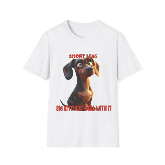 Dachshunds with TUDE! Dogs with TUDE! - SHORT LEGS! - Premium Unisex Crewneck T-shirt