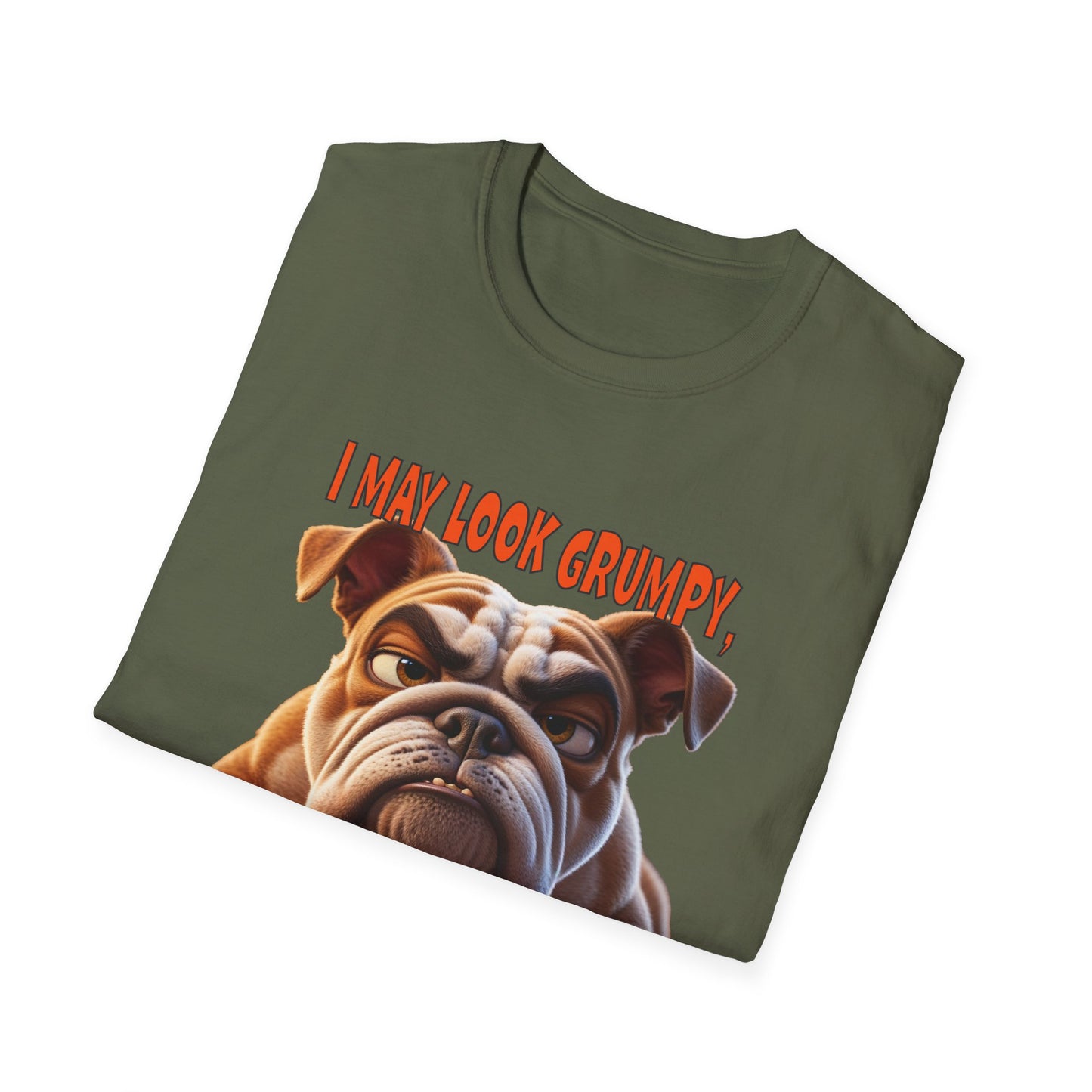 Funny Grumpy Bulldog T-Shirt - Perfect Gift for Dog Lovers - "I May Look Grumpy, Just My Resting Bulldog Face"