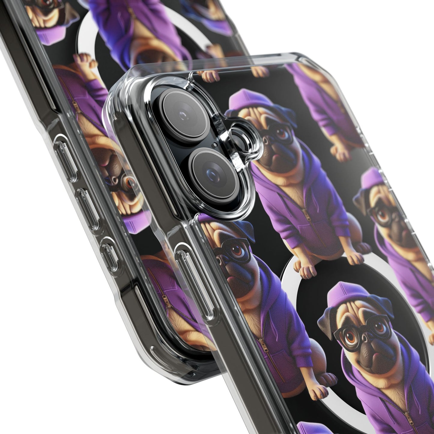 Magnetic Pug iPhone Case, Cute Puggy Smalls Clear Case, Pug Dog Lover Gift, Pet Themed Phone Accessory, Unique Phone Cover