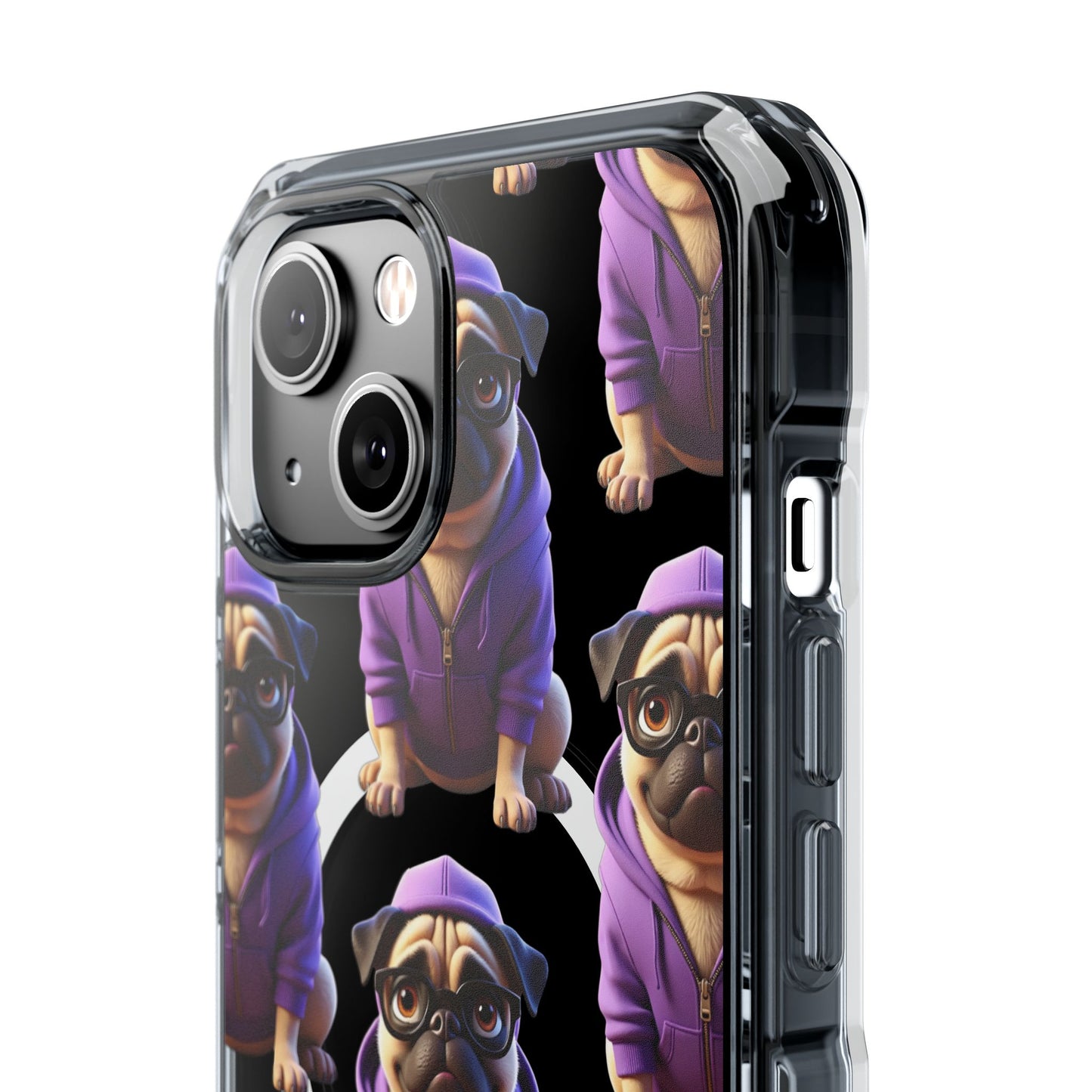 Magnetic Pug iPhone Case, Cute Puggy Smalls Clear Case, Pug Dog Lover Gift, Pet Themed Phone Accessory, Unique Phone Cover