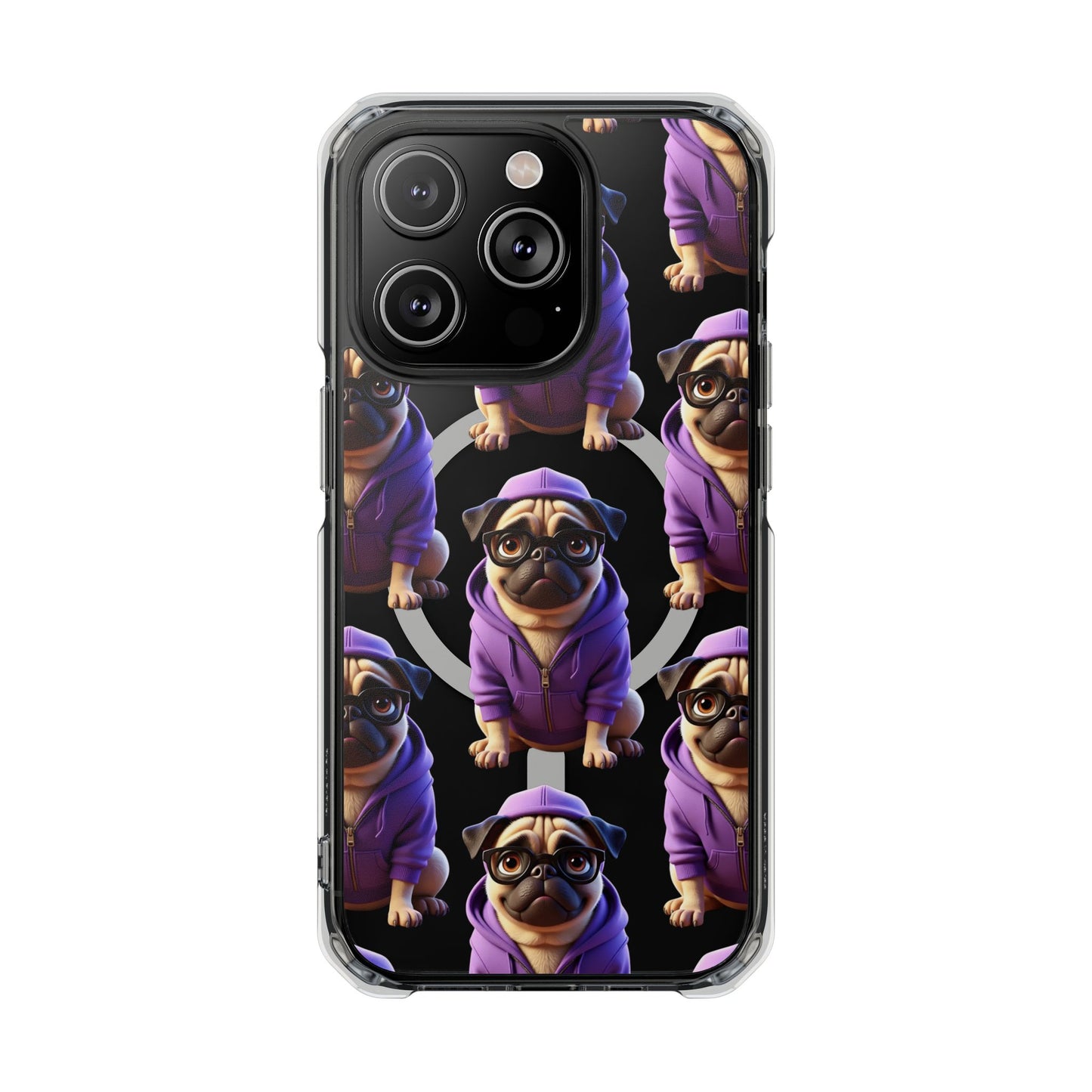 Magnetic Pug iPhone Case, Cute Puggy Smalls Clear Case, Pug Dog Lover Gift, Pet Themed Phone Accessory, Unique Phone Cover