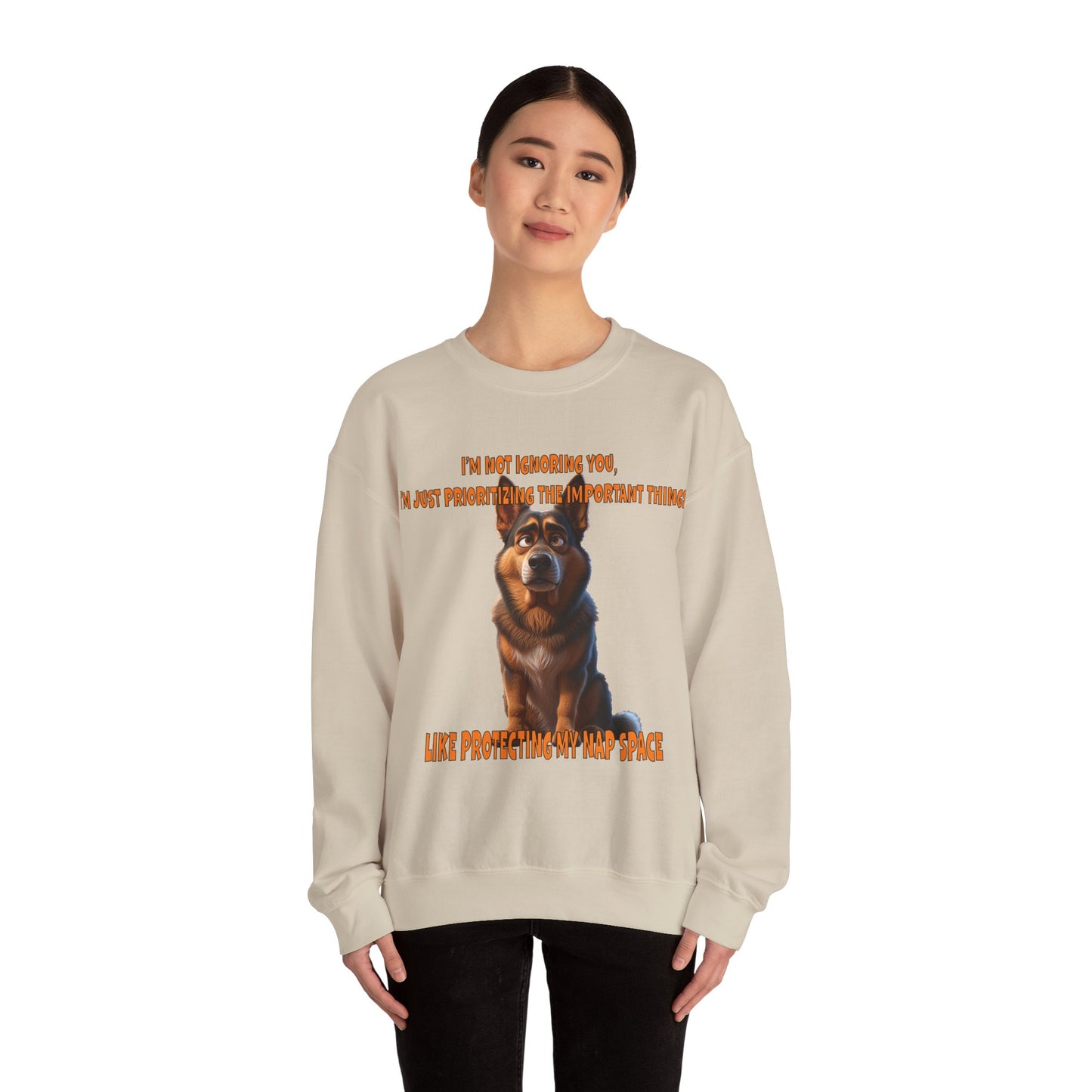 Alsatians/German Shephards with TUDE! Dogs with TUDE! - Nap Space!Premium Unisex Crewneck T-shirt