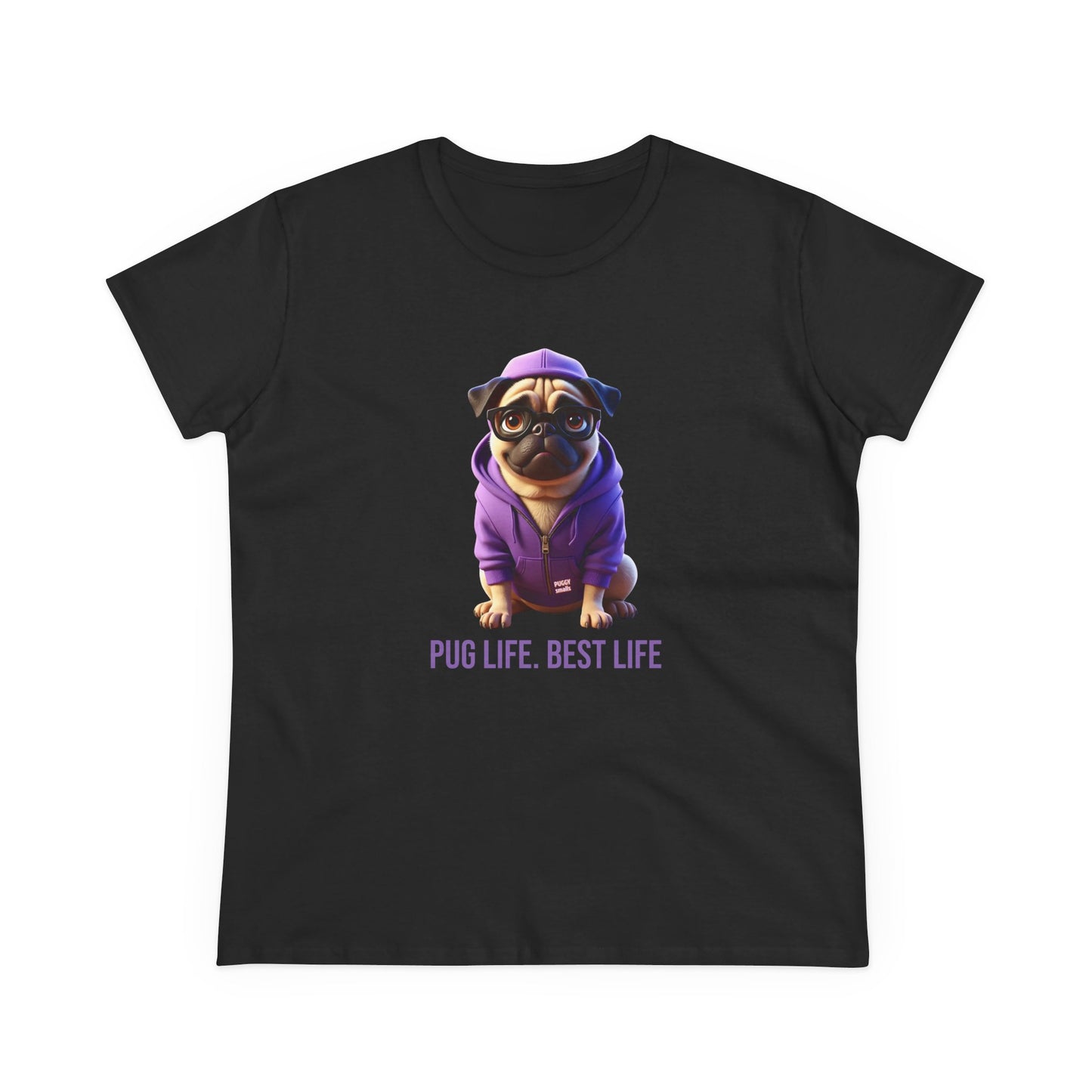 Puggy Smalls Pug Tee, Casual Women's Shirt, Gift for Pug and Dog Lovers, Fun Everyday Wear, Cute Summer Top, Animal Lover Tee, Unique Fashion