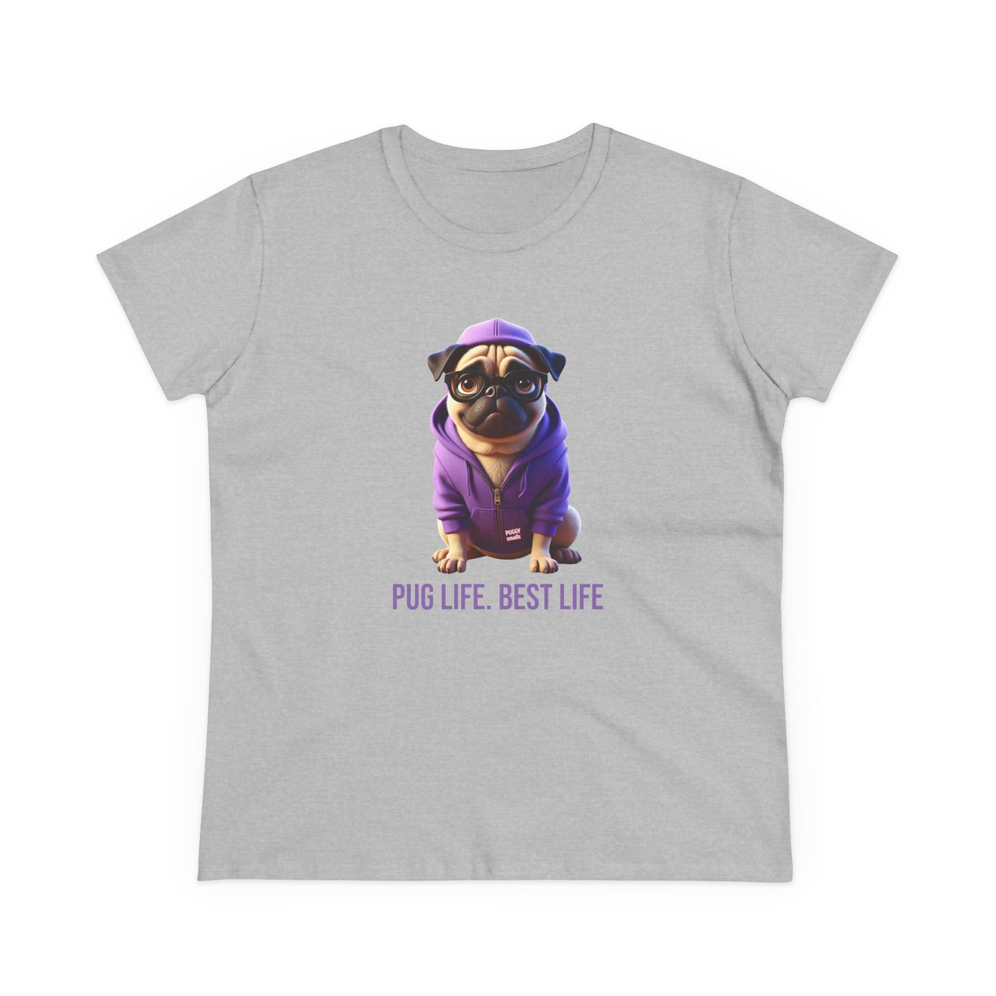 Puggy Smalls Pug Tee, Casual Women's Shirt, Gift for Pug and Dog Lovers, Fun Everyday Wear, Cute Summer Top, Animal Lover Tee, Unique Fashion