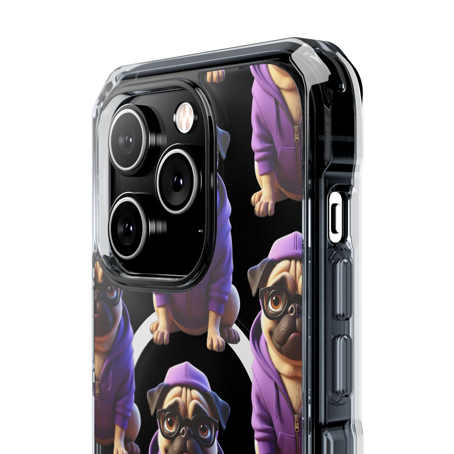 Magnetic Pug iPhone Case, Cute Puggy Smalls Clear Case, Pug Dog Lover Gift, Pet Themed Phone Accessory, Unique Phone Cover