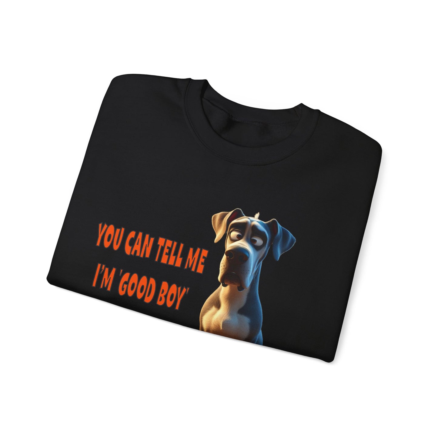 Great Danes with Tude! Lap Dog! - Dogs with Tude Collection - White  - Unisex Crewneck Sweatshirt
