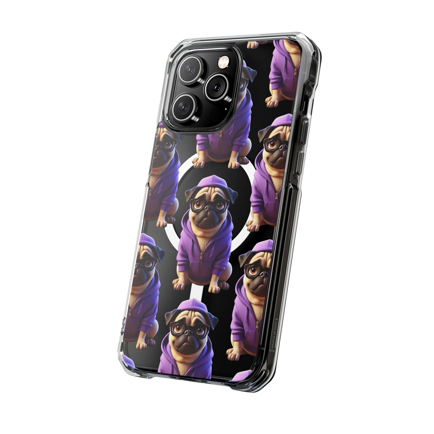 Magnetic Pug iPhone Case, Cute Puggy Smalls Clear Case, Pug Dog Lover Gift, Pet Themed Phone Accessory, Unique Phone Cover